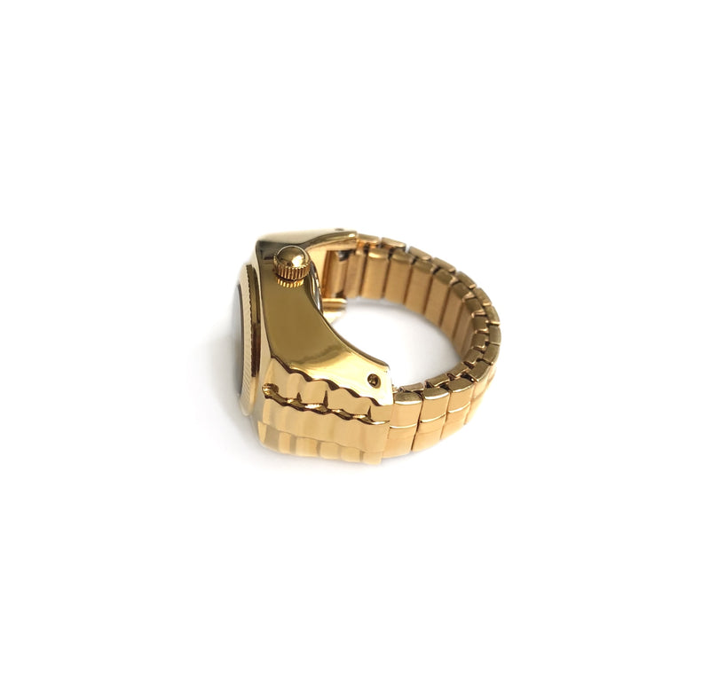 Stellar Sphere Gold Finger Ring Watch by DIGITS