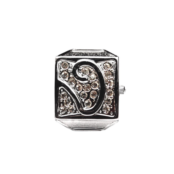White Pave Cube Ring Watch by Bonetto