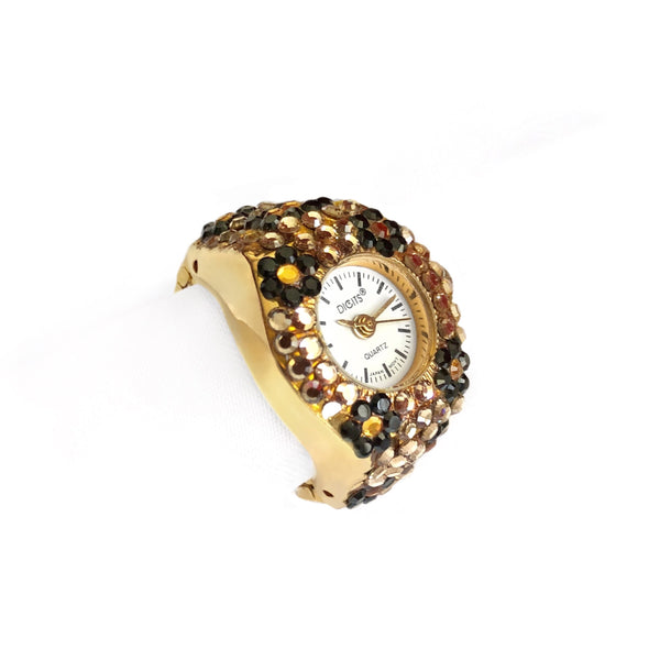 Cheetah Gemstone Finger Ring Watch by DIGITS