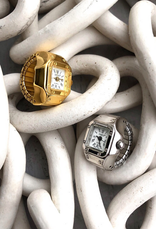 Gold ring 2025 and silver watch