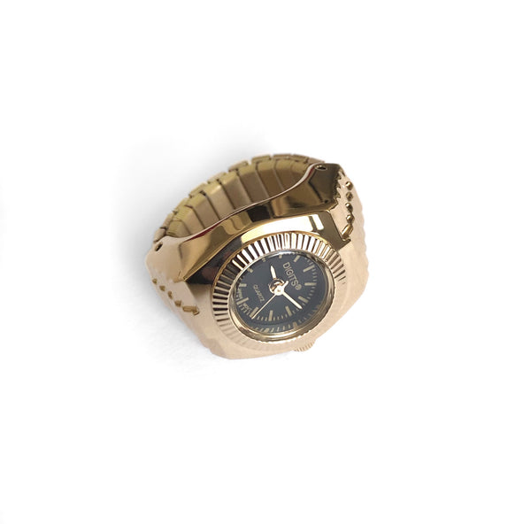 Lunar Sphere Gold Ring Watch by DIGITS