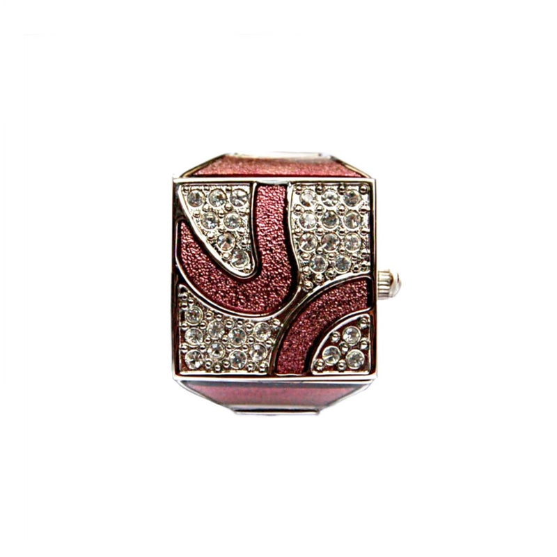 Rose Pink Pave Cube Ring Watch by Bonetto