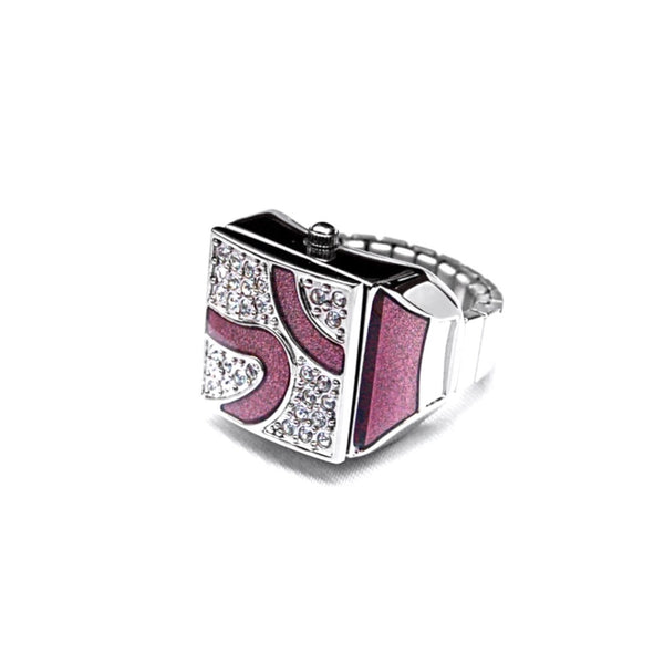 Rose Pave Cube Ring Watch by Bonetto