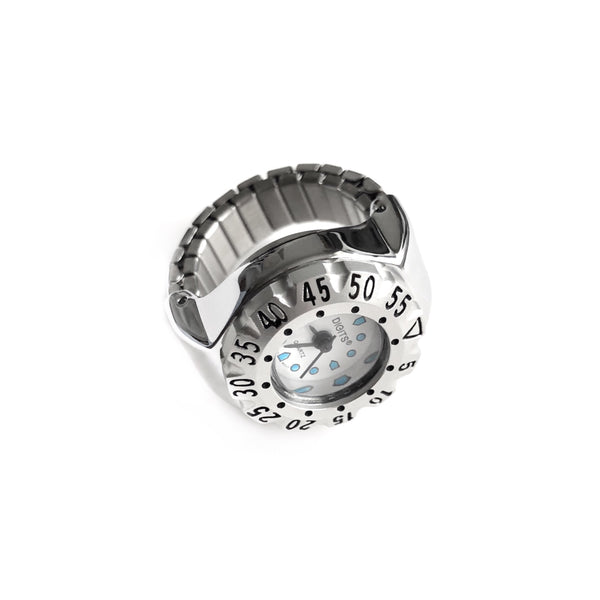 Stellar Diver Ring Watch in Silver by DIGITS Watch