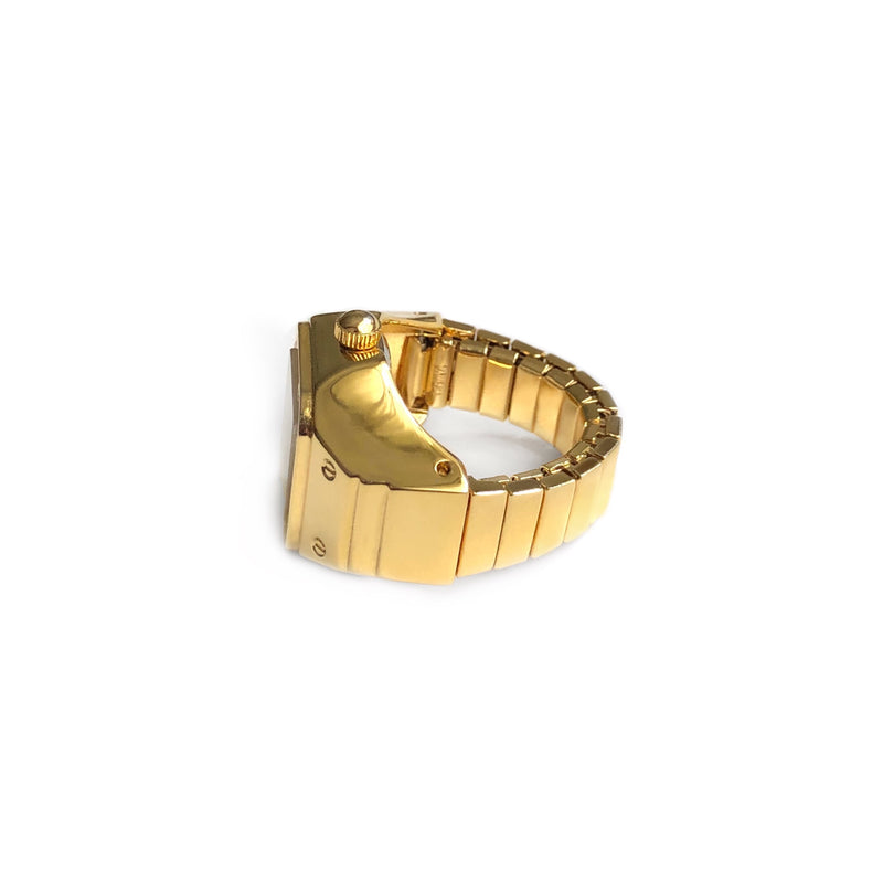 Stellar Radiance Finger Ring Watch in Gold by DIGITS