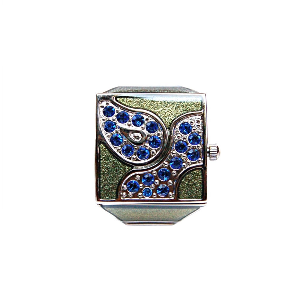 Midnight Blue Pave Cube Ring Watch by Bonetto – DIGITS®