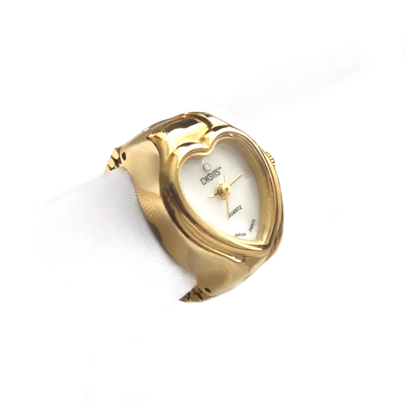 Stellar Heart Gold Finger Ring Watch by DIGITS