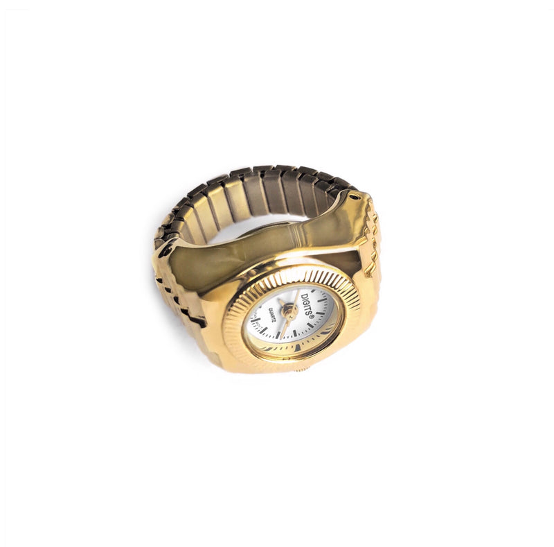 Stellar Sphere Finger Ring Watch in Gold by DIGITS Watch